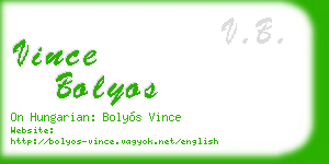 vince bolyos business card